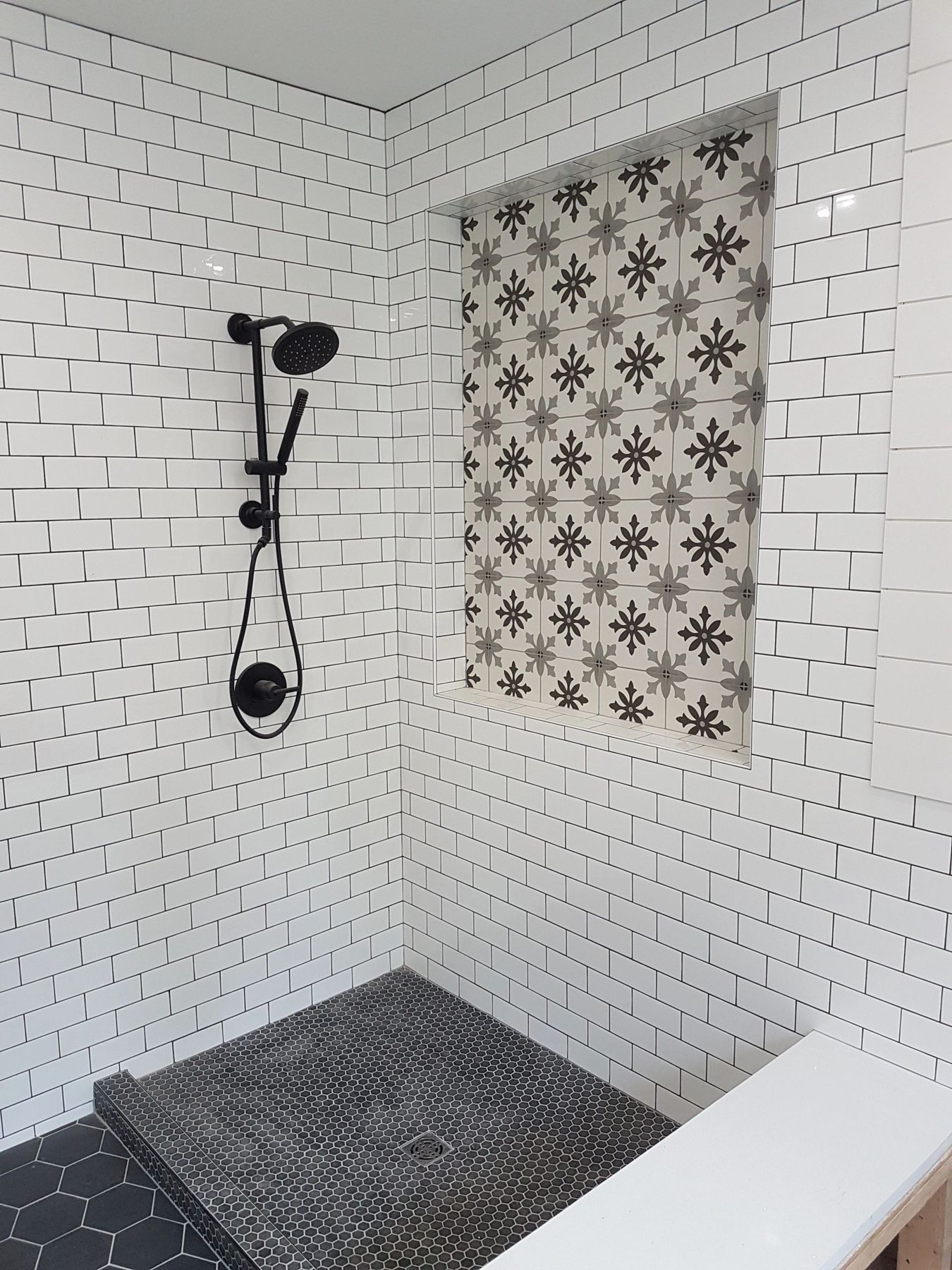 Tiled shower